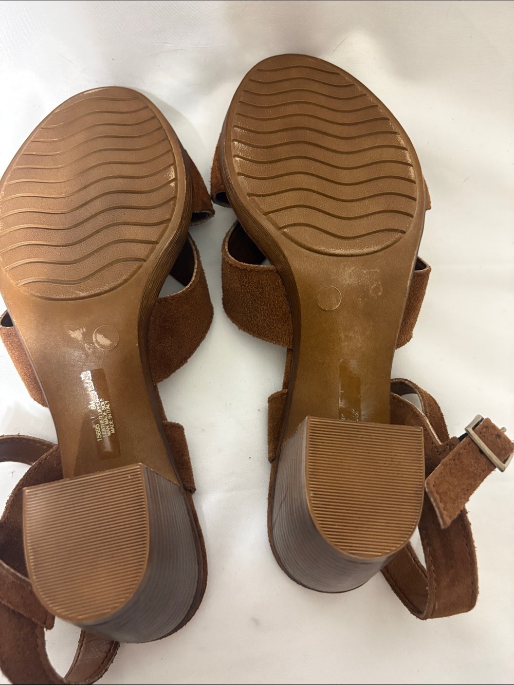 Women’s Brown Suede Cross-Strap Sandals with Ankle Buckle - Picture 8 of 11